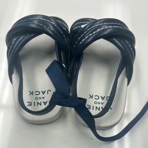 Janie and Jack Navy and White Baby Sandals
